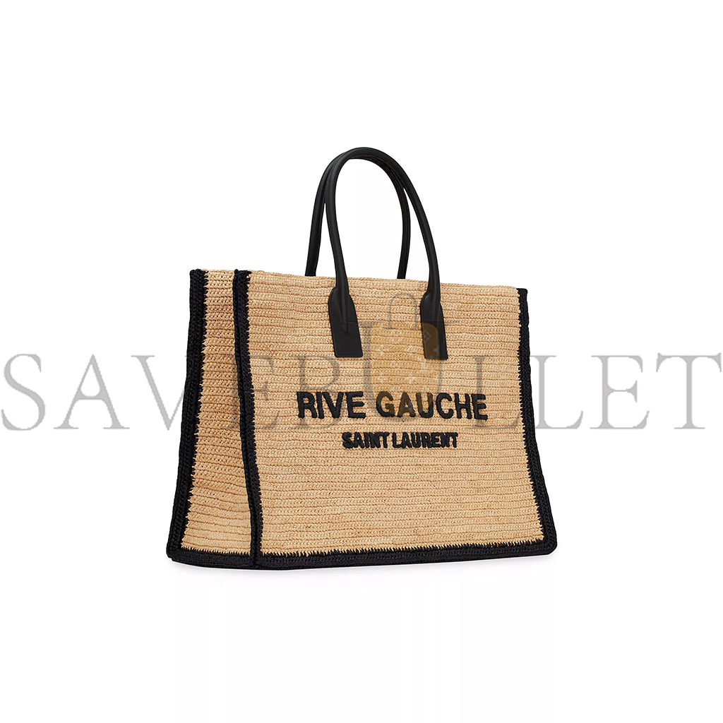 Y*L rive gauche tote bag in raffia and leather 0400018758643 (48*36*16cm)